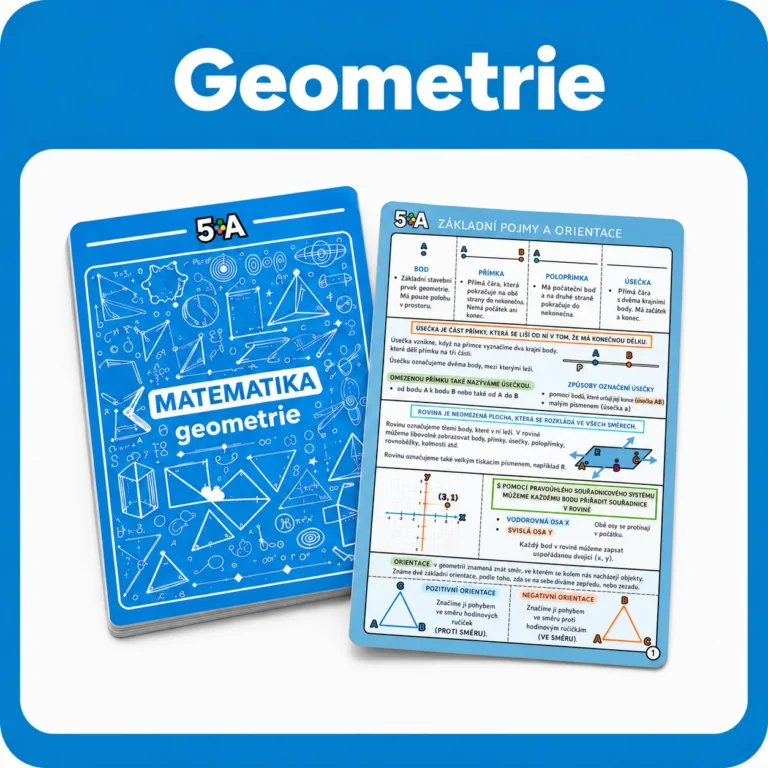 Geometrie – výukové kartičky 5+A